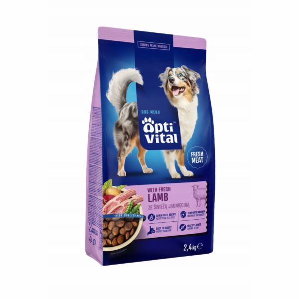 OPTIVITAL with fresh lamb - suché krmivo pro psy - 2,4kg