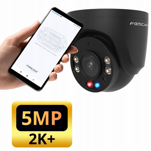IP kamera pro monitorování Foscam W5EP 5MP POE, černá