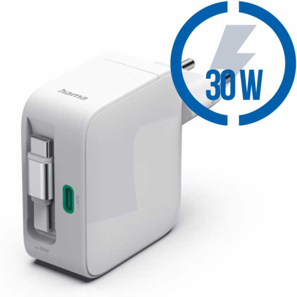 HAMA GaN, Rýchlonabíjačka, 2x USB-C PD/QC 30W Odn