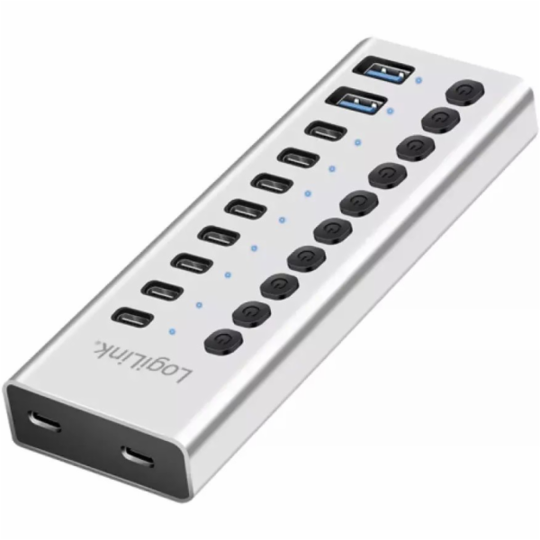 LogiLink USB 3.2 Hub 10-portový USB-A/C, funkce zapnutí/v...
