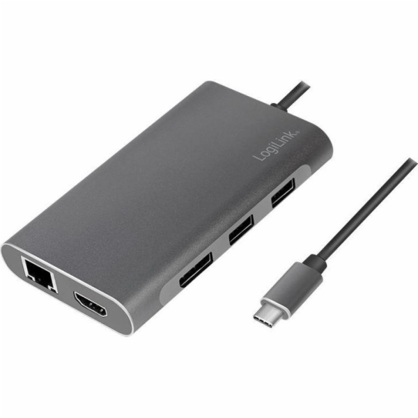 LogiLink USB 3.2, USB-C, 8portová dokovací stanice, PD
