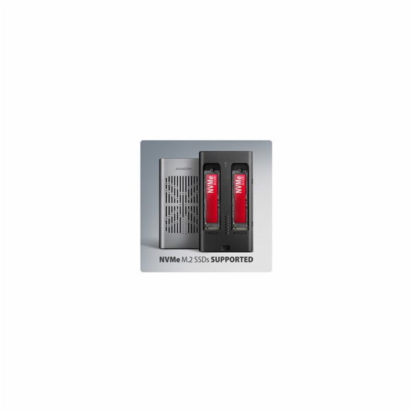 AXAGON EEM2-20GD, USB-C 20Gbps externí box pro dva M.2 NV...