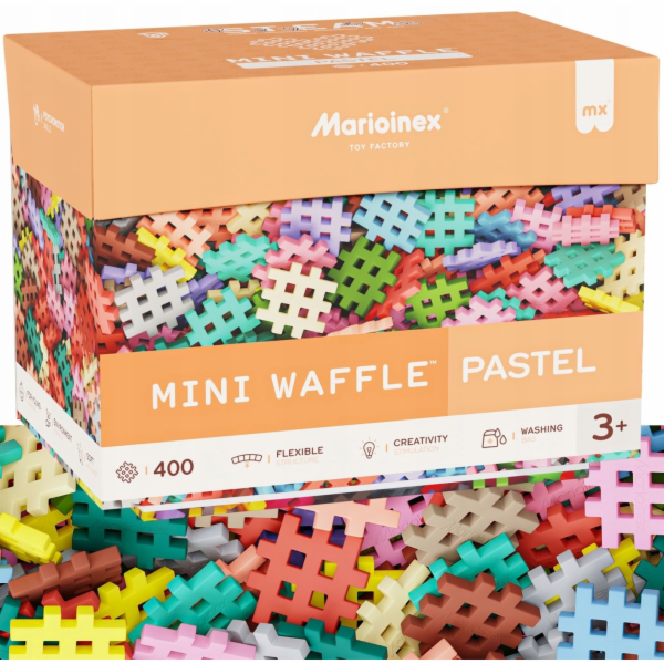 Stavebnice Marioinex Mini Waffle, 400 dílků v pastelových...