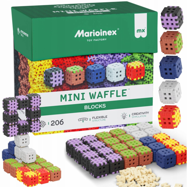 Stavebnice Marioinex Mini Waffle, 206 dílků