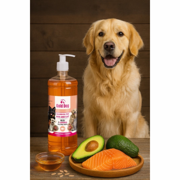 GOLD DOG - lososový olej pro psy a kočky - 1 l