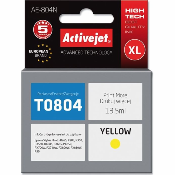 ActiveJet inkoust Epson T0804 R265/R360/RX560 Yellow, 12 ...