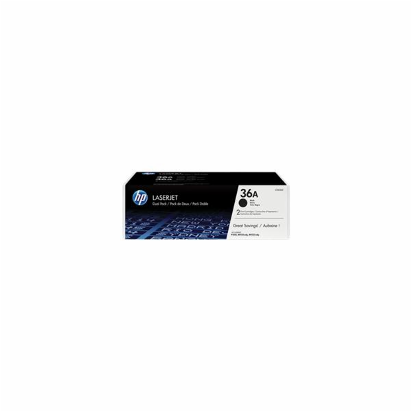 HP 36A Black 2-pack LJ Toner Cart, CB436AD (2,000 / 2,000...