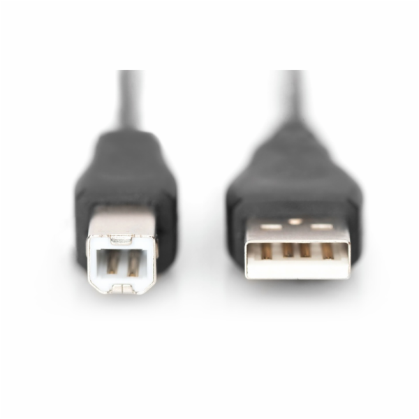 Digitus USB kabel A/samec na B/samec, 2x stíněný, černý, 1m
