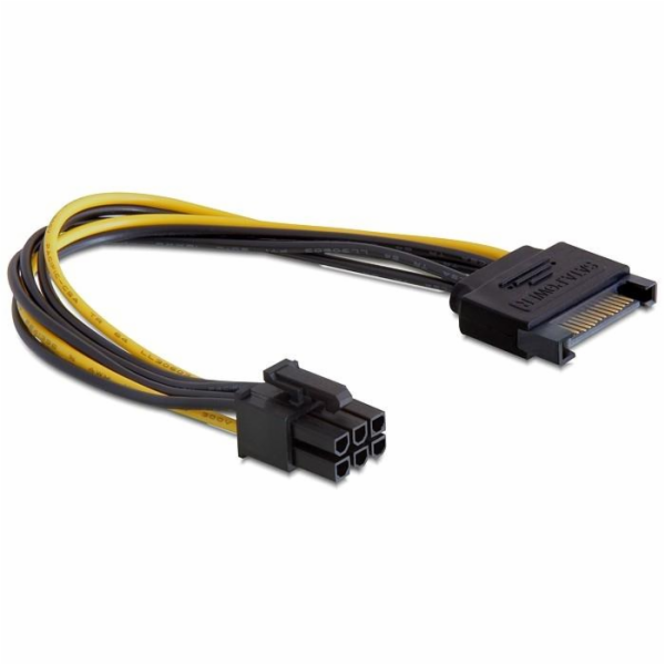 DeLOCK kabel napájecího adaptéru 15pin SATA > 6pin PCIe