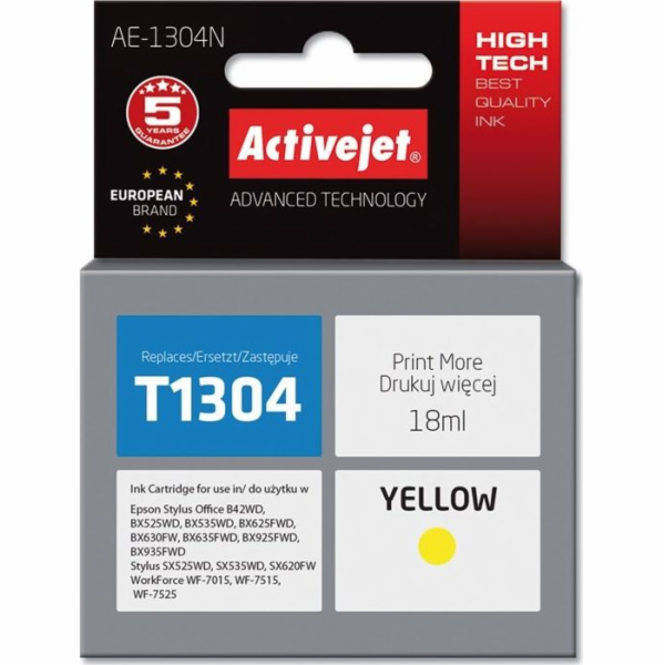 ActiveJet inkoust Epson T1304 Yellow  new, 18 ml     AE-1...