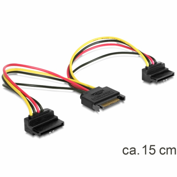 DeLOCK Y-kabel Napájení SATA 15 pin > 2 x SATA HDD
