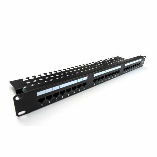 Digitus Patch panel 19" 24 portů, kat. 5e, U/UTP, 1U, drž...