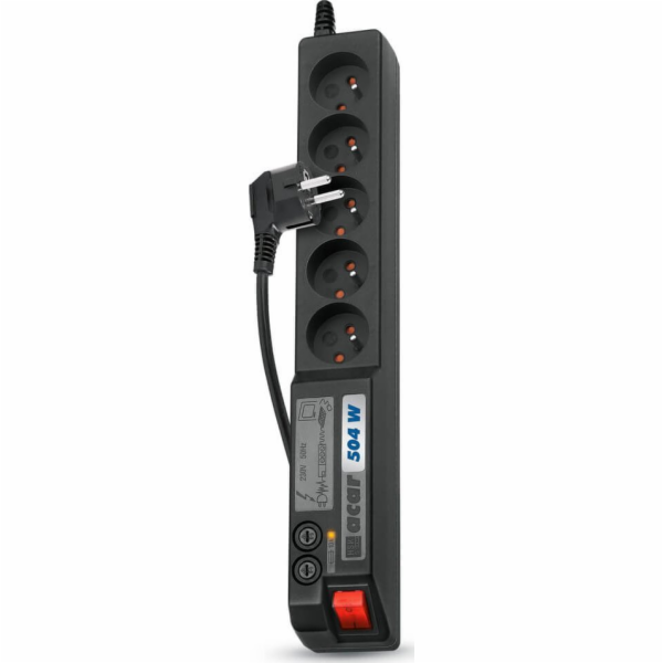 ACAR 504 W Černá 5 AC zásuvky / AC zásuvek 230 V 1,5 m