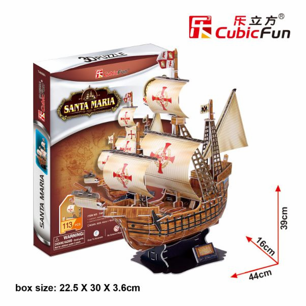 CubicFun - Puzzle 3D Santa Maria - 113 dílků