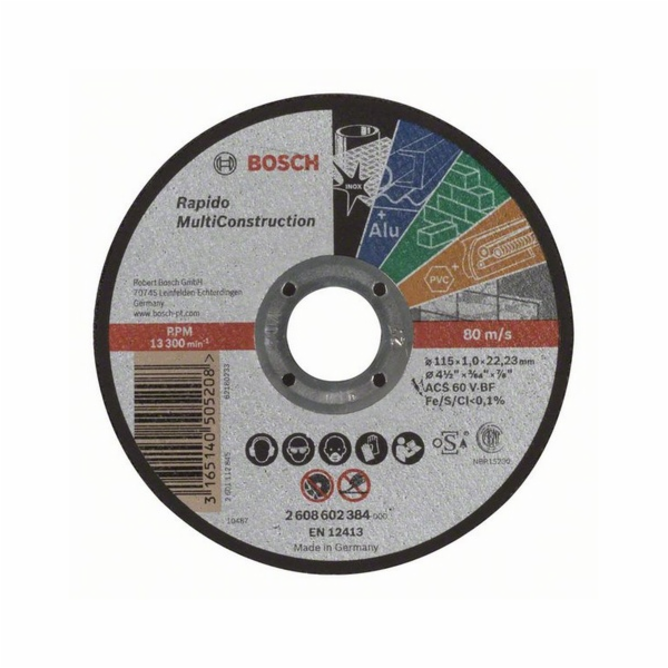 Řezný kotouč Bosch MultiConstruction - Rapido, O 115mm