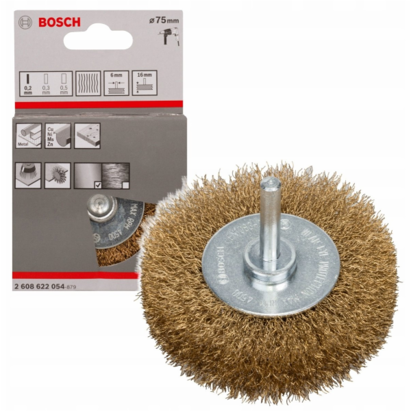 Kotoučový kartáč, s vrstvou mosazi - 75 mm, 0,2 mm, 16 mm...