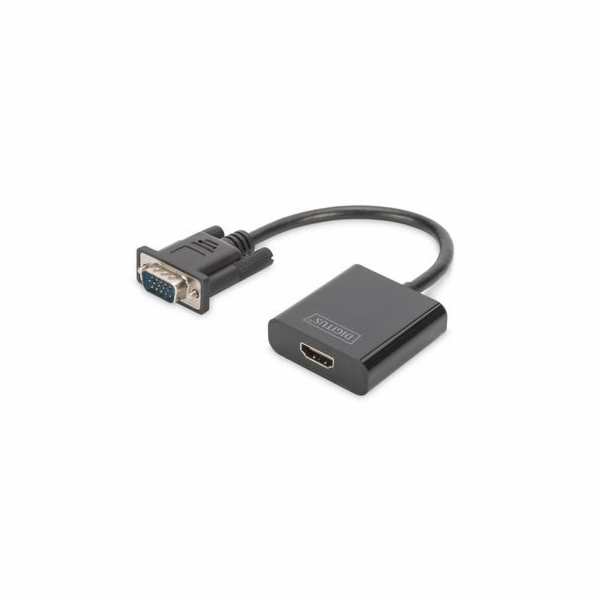 DIGITUS Převodník VGA na HDMI + zvuk (3,5 mm) Full HD (10...