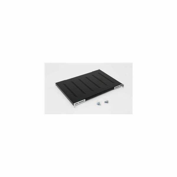 TRITON Police s perforací 19", 1U/650mm, nosnost 150kg, č...