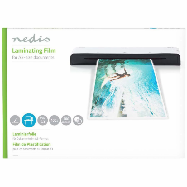 NEDIS laminovací fólie/ formát A3/ 100 mic/ rozměr 426 x ...