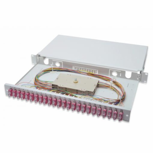 Digitus LWL Spleißbox, 1HE, bestückt, 24x SC DX, OM4