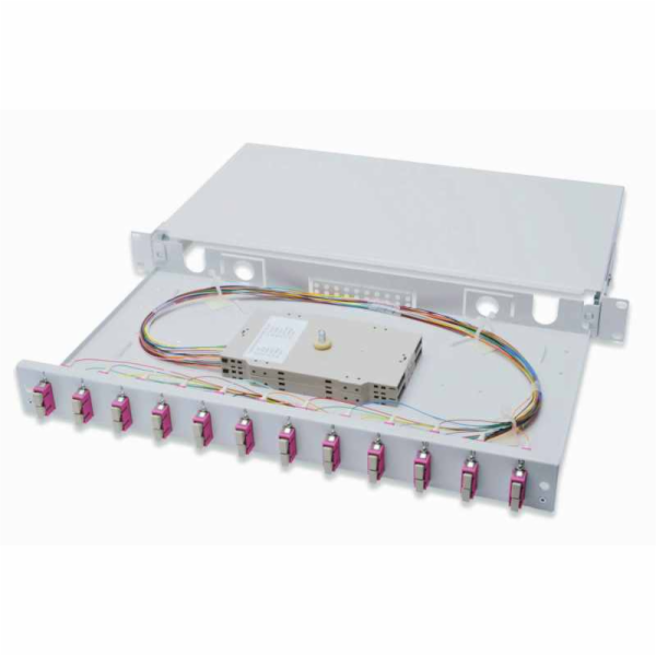 Digitus Fiber Optic Sliding Splice Box, 1U, Equipped 12x ...