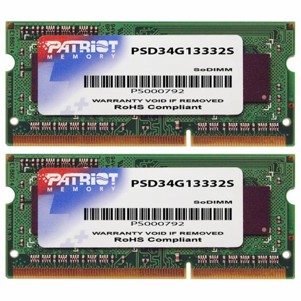 Paměť Patriot DDR3 4GB SL 1333 SO-DIMM