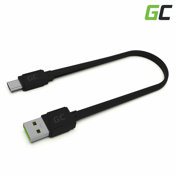 USB kabel Green Cell GCmatte USB-C Plochý kabel 25 cm s r...