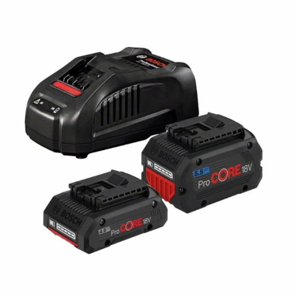 Bosch ProCORE sada akum. 18V 4,0 Ah + 5,5 Ah + GAL 1880 CV