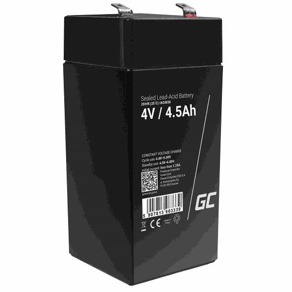 Green Cell AGM VRLA 4V 4.5Ah maintenance-free battery for...