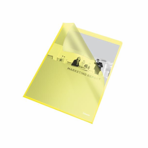 Esselte desky L Standard A4, OP, 115 mic, sáček 25 ks, žlutá