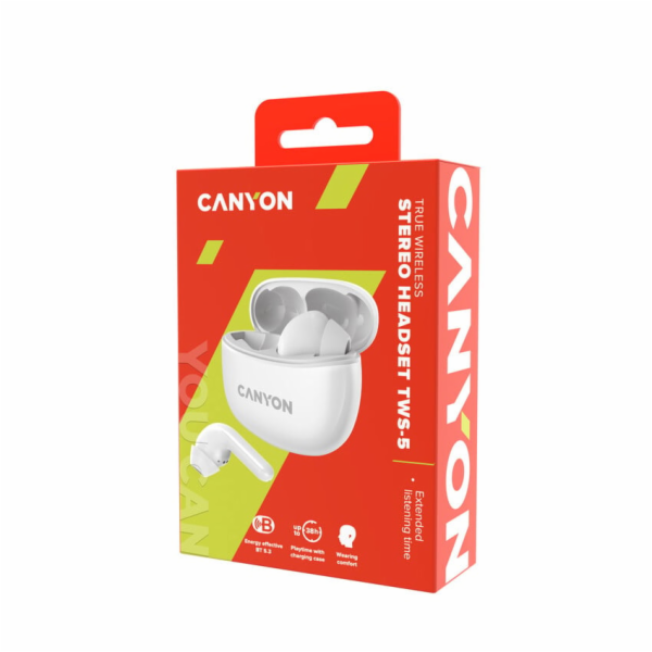 CANYON TWS-5 BT sluchátka s mikrofonem, BT V5.3 JL 6983D4...