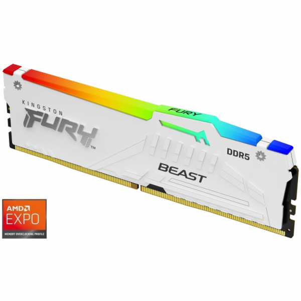 KINGSTON DIMM DDR5 32GB 5600MT/s CL36 FURY Beast Bílá RGB...