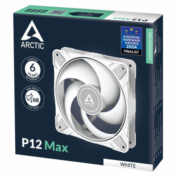 ARCTIC P12 Max (WHITE) - 120mm Case Fan - fluid dynamic b...