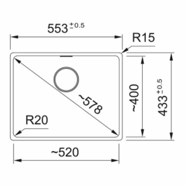 Franke Maris 125.0683.183 dřez, granit, 553x433x200mm