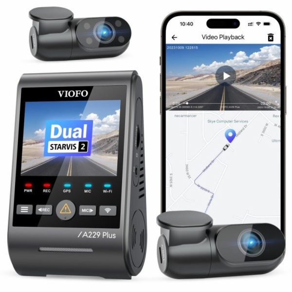 Videorekordér VIOFO A229 PLUS 3CH-G GPS