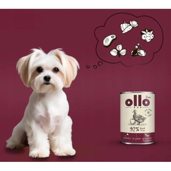 OLLO Pure Duck with apple - wet dog food - 850g