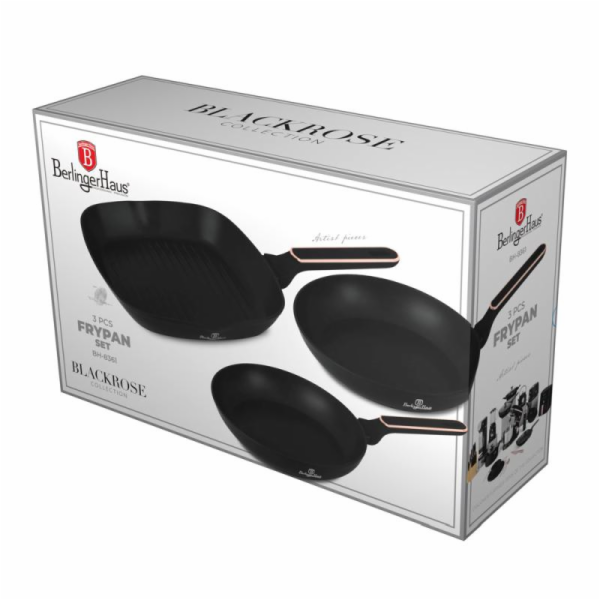 Sada pánví s titanovým povrchem 3 ks Black Rose Collectio...