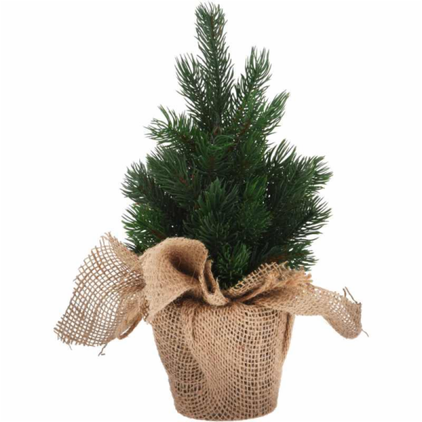 Vánoční dekorace stromek v jutovém pytli 30 cm KO-317910020