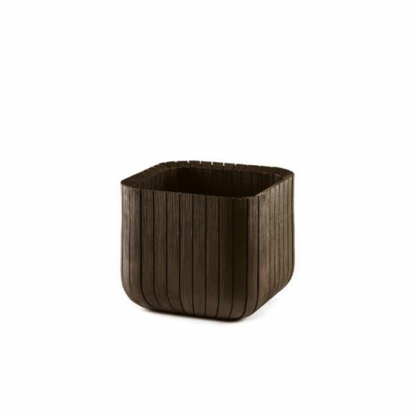 Květináč Keter Cube Planter M whiskey hnědý