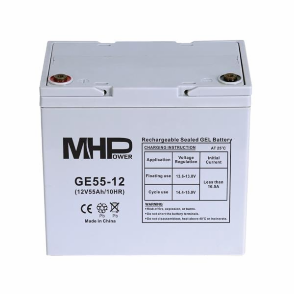 Baterie MHPower GE55-12 GEL, 12V/55Ah, T1-M6, Deep Cycle 