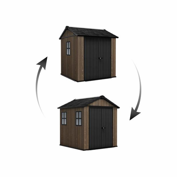 Zahradní domek Keter Apex 7,5 x 7 Walnut, s podlahou