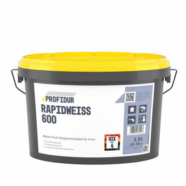 Disperzní barva Profidur Rapidweiß 600 Mix Basis 4 2,5 l