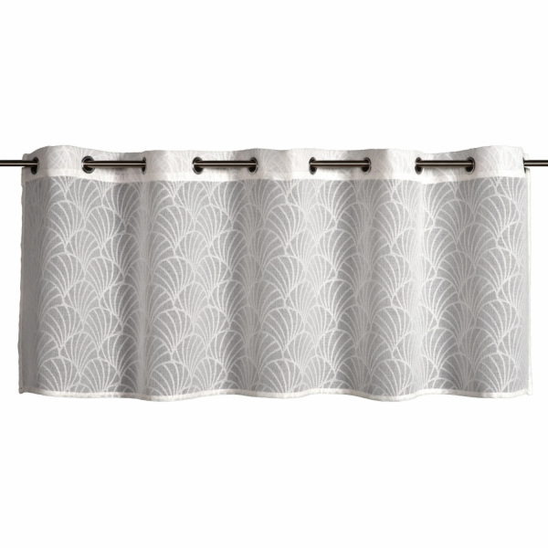 Bistro závěs Sehlbach s poutky, design mušlí, 135 cm x 45...