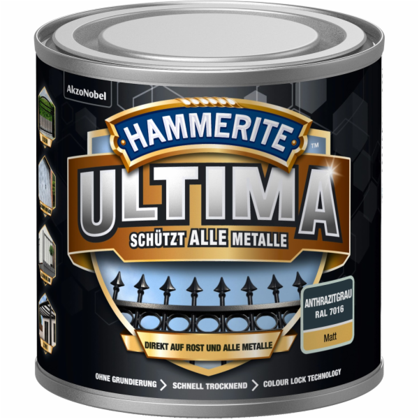 Hammerite Ultima Premium ochranná barva na kov, matná ant...