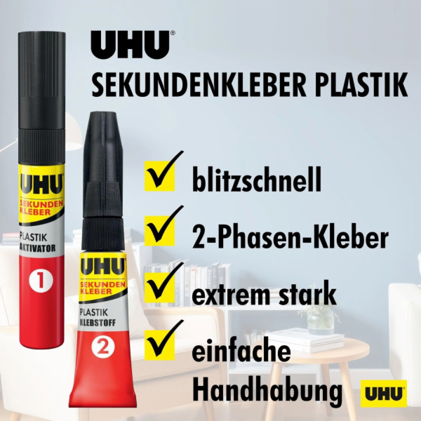 UHU Super Glue Plastic 2g + 3ml