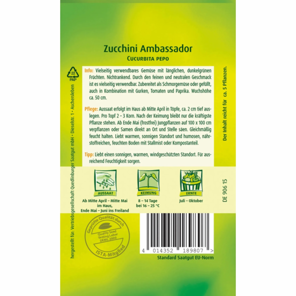 Quedlinburská cuketa   Ambasador  