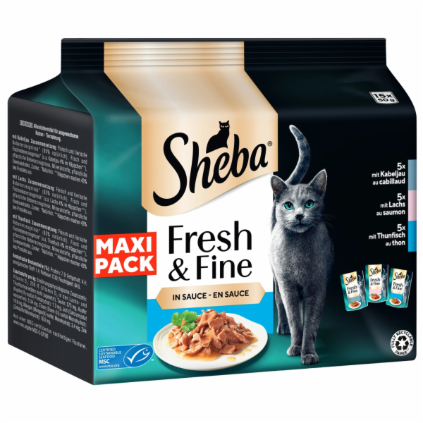 Sheba mokré krmivo pro kočky Fresh & Fine treska losos tu...
