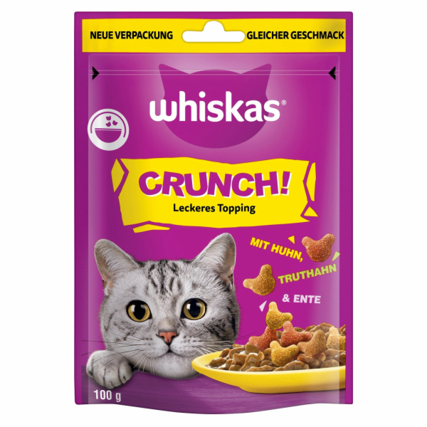 Whiskas Cat Supplement Crunch Kuřecí, Krůta a Kachna 100g