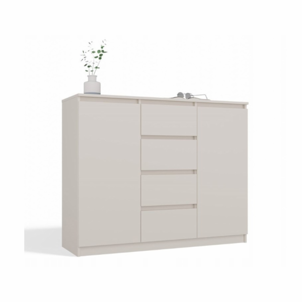 KOMODA SE 2 DVEŘEMI A 4 ZÁSUVKAMI, BARVA KAŠMÍR