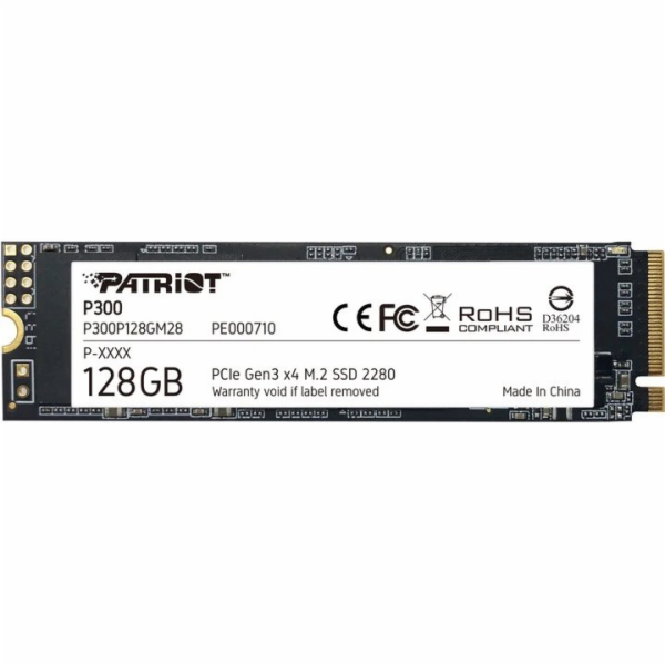 SSD disk Patriot P300 128GB, M.2 2280, PCIe 3.0 x4, NVMe-...